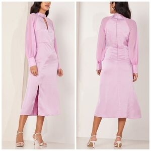 CLOSING CLOSET SALE FOXIEDOX Front Split Halter Neck Dress Satin XS